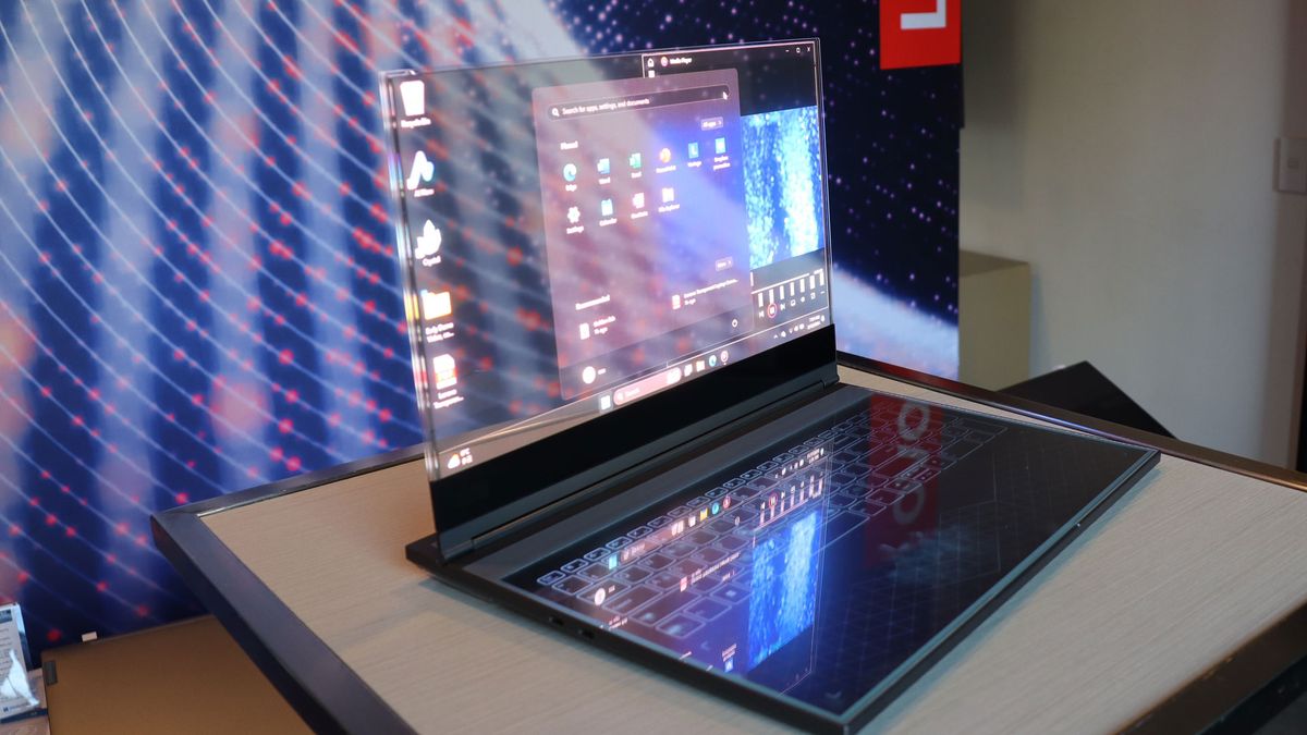 Lenovo ThinkPad Transparent, the world's first transparent laptop.